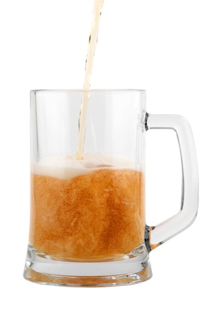 Glass of beer isolated on white background.の写真素材