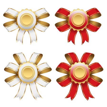 Red and white bow isolated on white background  のイラスト素材
