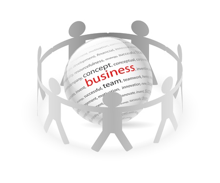 Illustration of paper people around business ideas. のイラスト素材