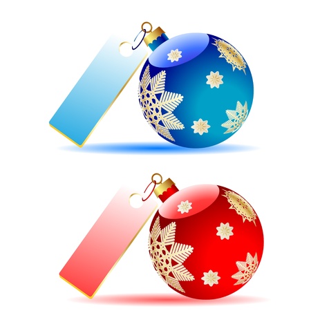Illustration of two Christmas tree decorations のイラスト素材