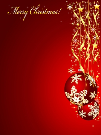 Christmas illustration on a red background  Vector  のイラスト素材
