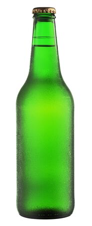 Beer bottle isolated isolated on white background の写真素材
