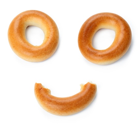 Bagel isolated on white background の写真素材