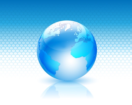 Illustration globe design on a blue background. Vector.のイラスト素材