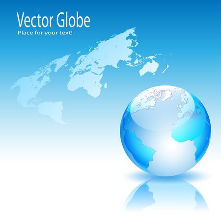 Illustration globe design on a blue background. Vector.のイラスト素材
