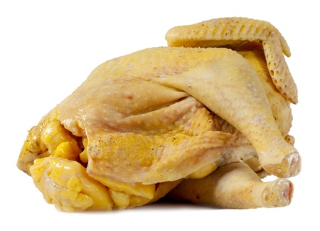 Raw chicken on a white backgroundの写真素材