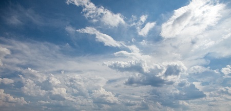 Image of a blue sky with white clouds. 