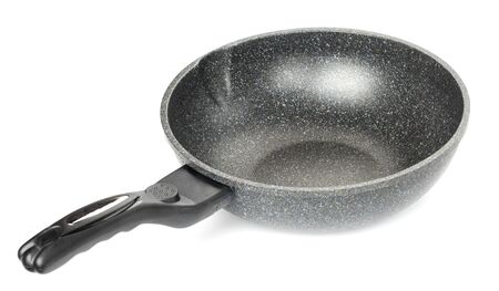   frying pan isolated on white backgroundの写真素材