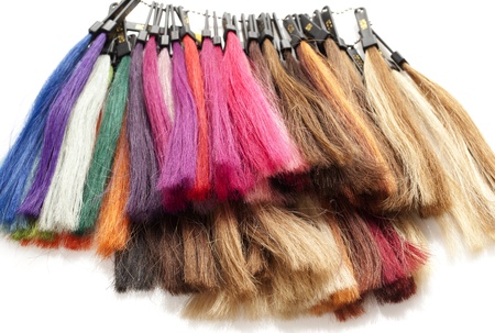 strands of hair color on a white backgroundの写真素材