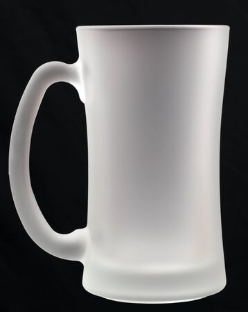 beer empty glass on a black backgroundの写真素材