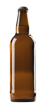 brown bottle isolated on white backgroundの写真素材