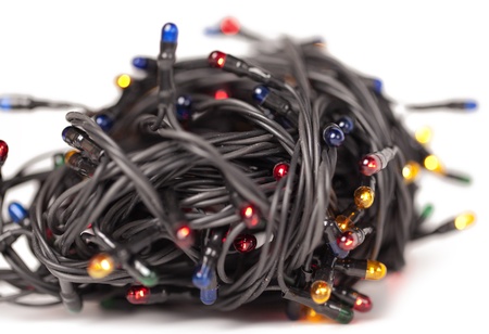 Christmas garland on a white backgroundの写真素材