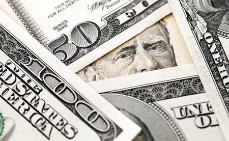 Banknotes of fifty U.S. Dollarの写真素材