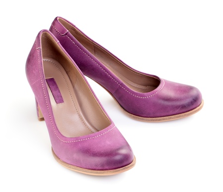 Isolating purple shoes on a white backgroundの写真素材