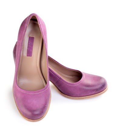 Isolating purple shoes on a white backgroundの写真素材