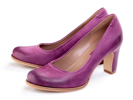Isolating purple shoes on a white backgroundの写真素材