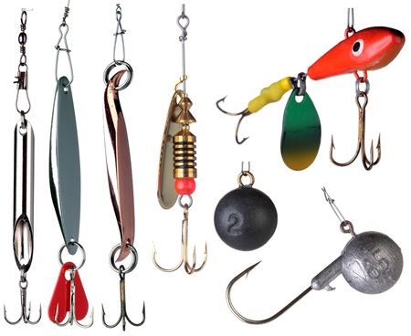 Fishing baits isolated on white background. Set.の写真素材