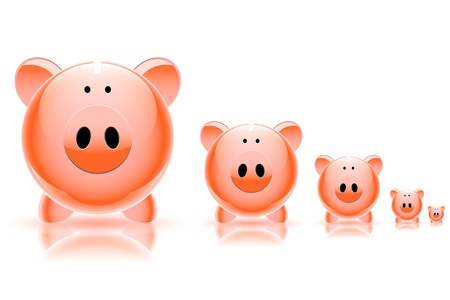 Pig piggy bank isolated on white background. Vector.のイラスト素材