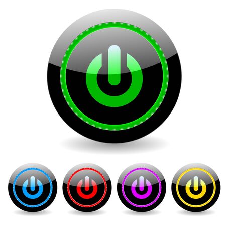 Illustration glossy button icons. Vector.のイラスト素材