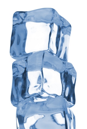 Ice cubes isolated on white backgroundの写真素材