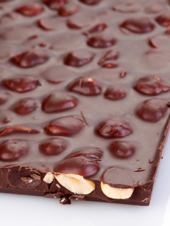 tile sweet chocolate with hazelnutsの写真素材