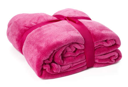 hot pink plaid isolated on white backgroundの写真素材