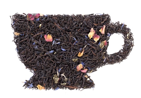 dry tea isolated on white backgroundの写真素材