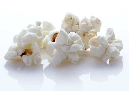 popcorn isolated on a white backgroundの写真素材