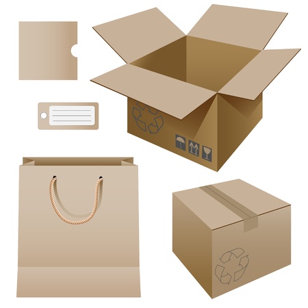 Illustration of paper packaging setのイラスト素材
