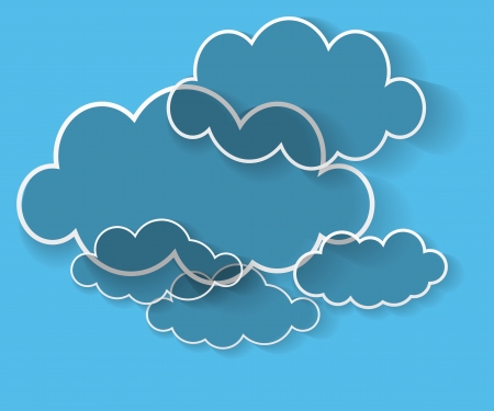 Illustration messages in the form of clouds.のイラスト素材