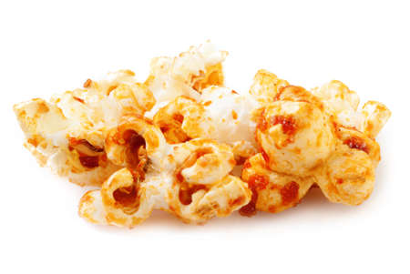 popcorn isolated on a white backgroundの写真素材