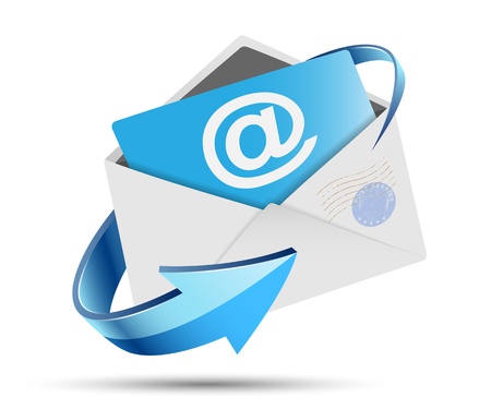 Illustration of an envelope with a message on a white background  のイラスト素材