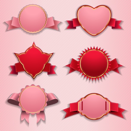 Illustration of set labels, tags, ribbons のイラスト素材