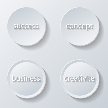 Illustration of paper icons buttons set business  のイラスト素材