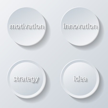 Illustration of paper icons buttons set business  のイラスト素材