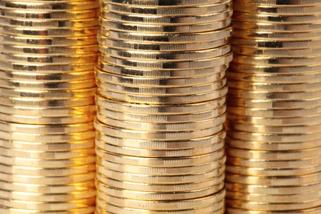 Many gold coins  Loose Change の写真素材