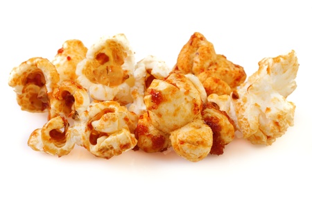 popcorn isolated on a white backgroundの写真素材
