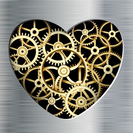 Illustration of Abstract Background with a Heart Metallic Element のイラスト素材