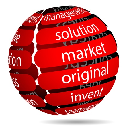 Illustration Red Business Ball with Inscription on White Backgroundのイラスト素材