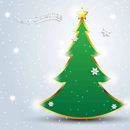 Christmas tree with a gold star  Vector illustration のイラスト素材