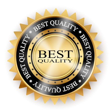 Golden Icon quality white background  Vector illustration のイラスト素材