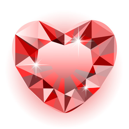 Valentine icon Heart Diamond, isolated on white background. Vector Illustration.のイラスト素材