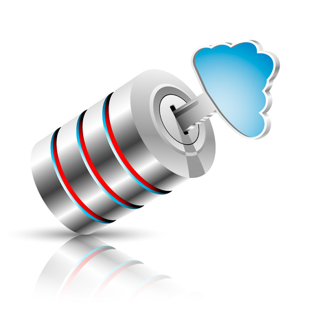 Concept of private information base as a cloud. Vector illustration.のイラスト素材