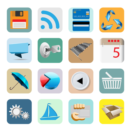 Illustration Web Icons for the Internet, Isolated on White Background. Vector Set.のイラスト素材