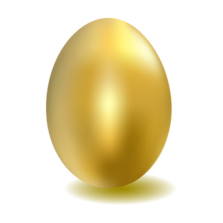 gold egg isolated on whiteのイラスト素材