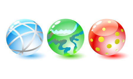 Illustration of glass spheres on a white のイラスト素材