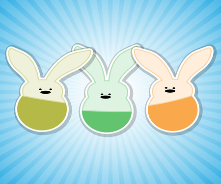 Three Easter rabbit. Vector illustration.のイラスト素材