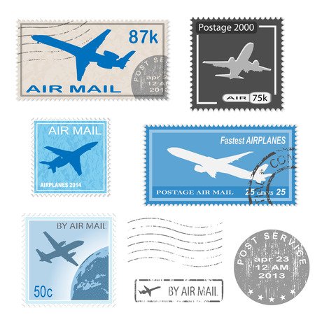 Set of postal mark, stamps. Vector icon. のイラスト素材