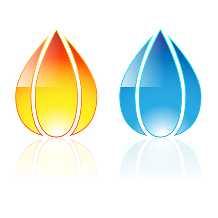 Icon Flame set isolated on a white backgroundのイラスト素材