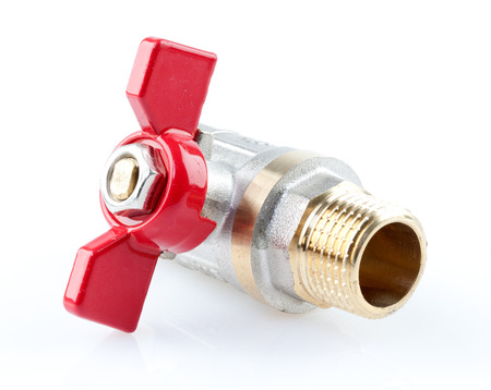 Valve water on white background.  の写真素材